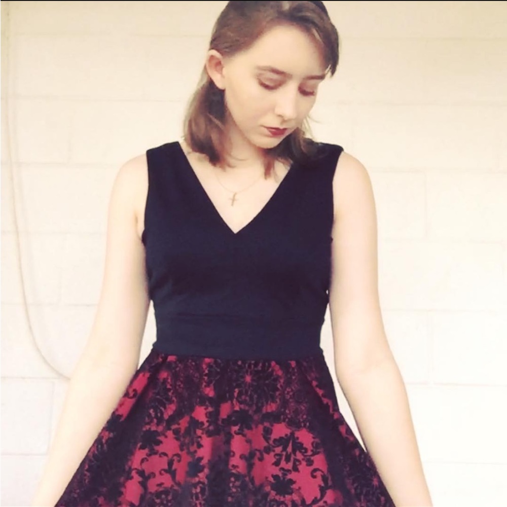 Black and Red Prom Dress